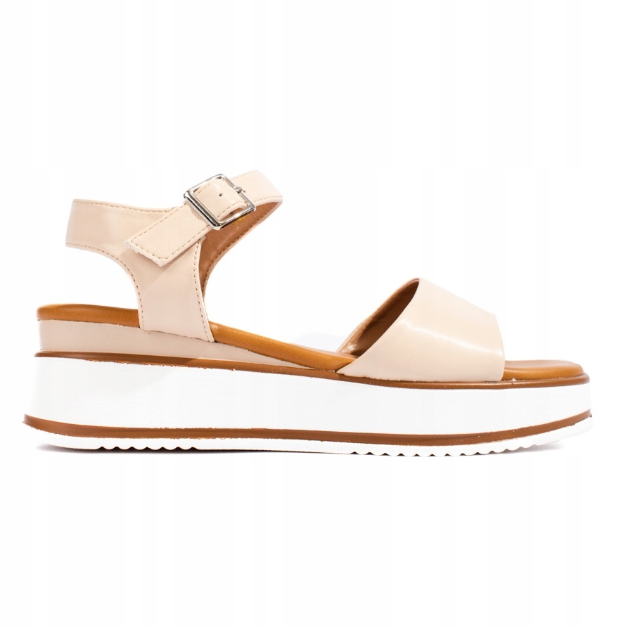 Beżowe sandały damskie Vinceza na platformie r.40