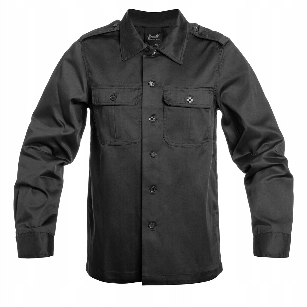Vojenská košile s dlouhým rukávem casual Brandit Us Hemd Long Sleeve černá 6XL