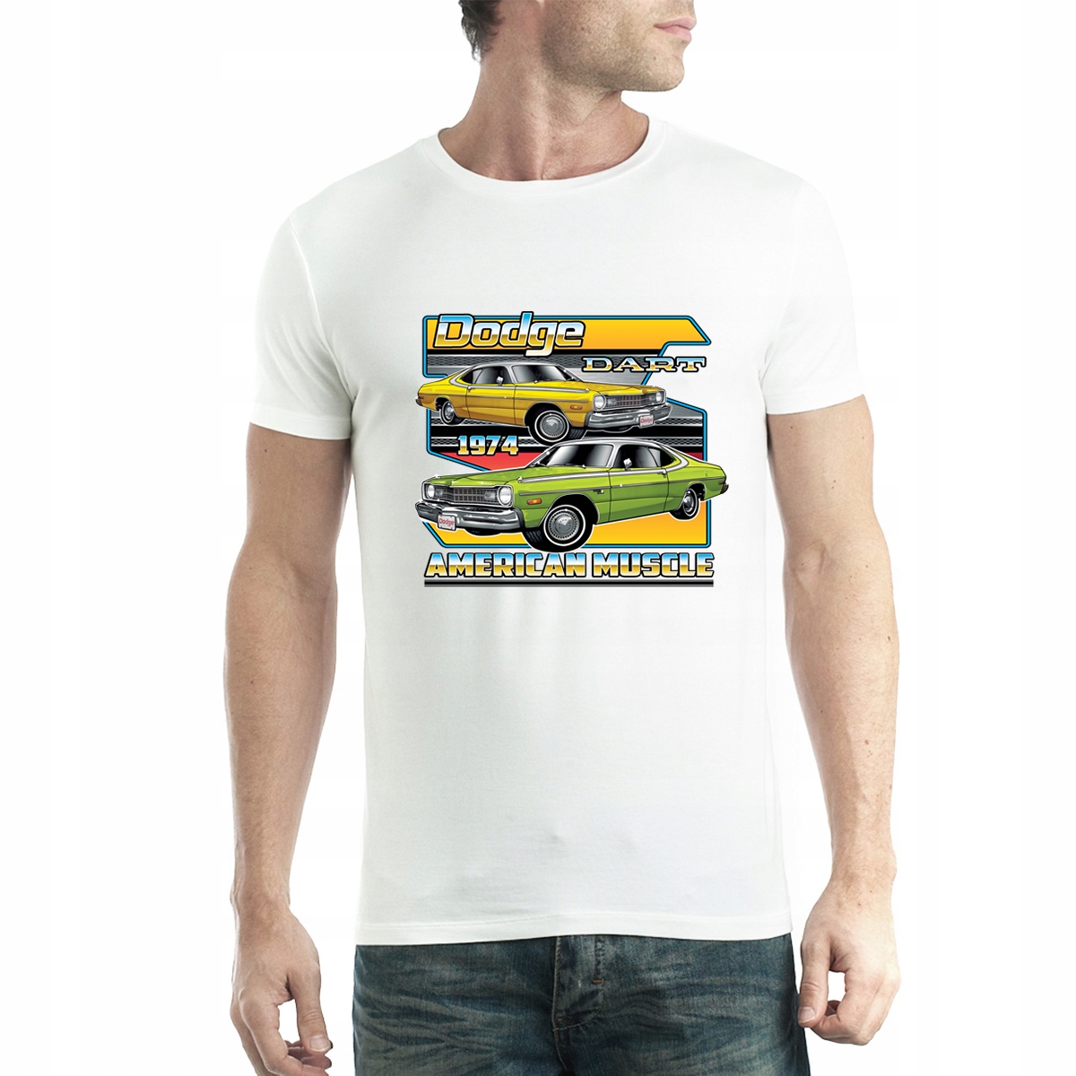 

1974 Dodge Dart T-shirt Męski Biel M