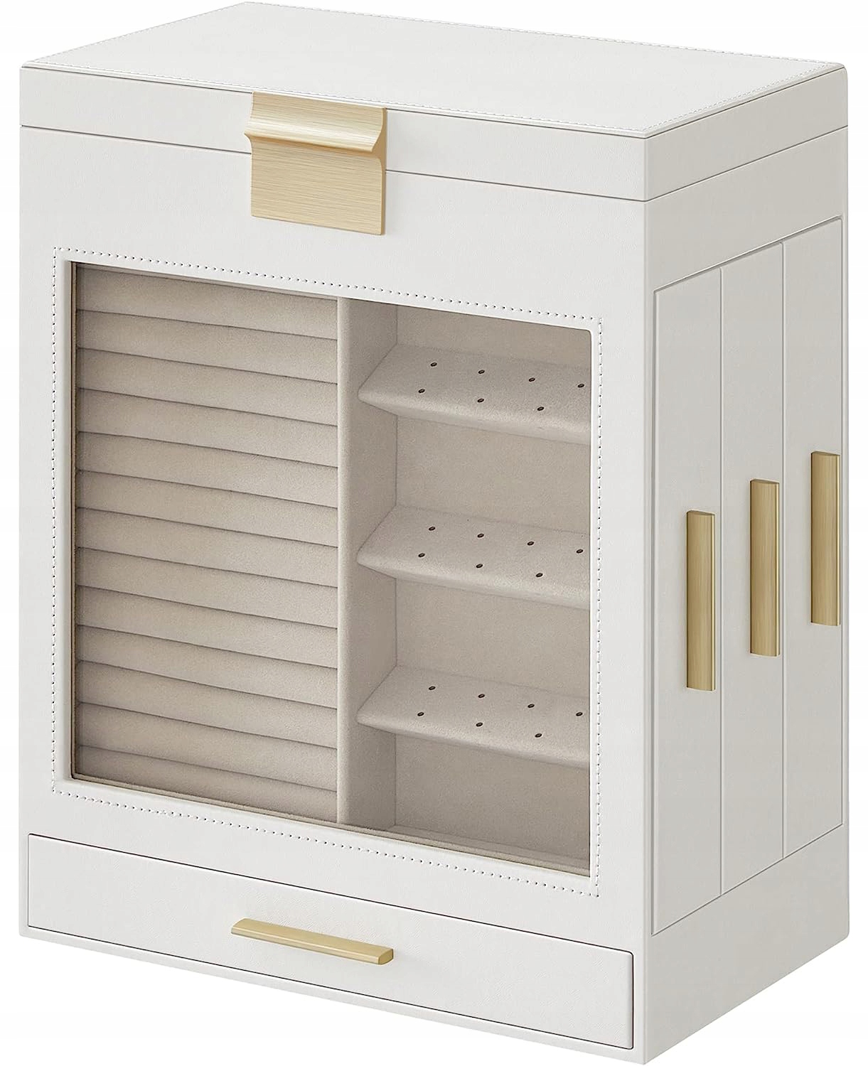 Premium Krásný Kufřík Šperkovnice Na Bižuterii Organizér S Vitrínou XL Sn