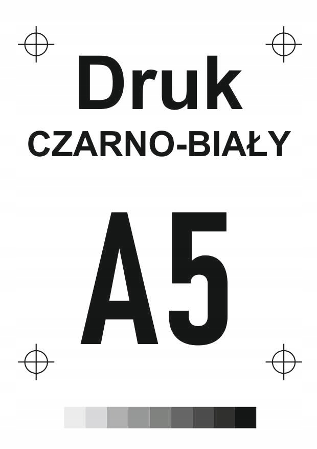 

Wydruk druk czarno biały 200 szt A5 80g