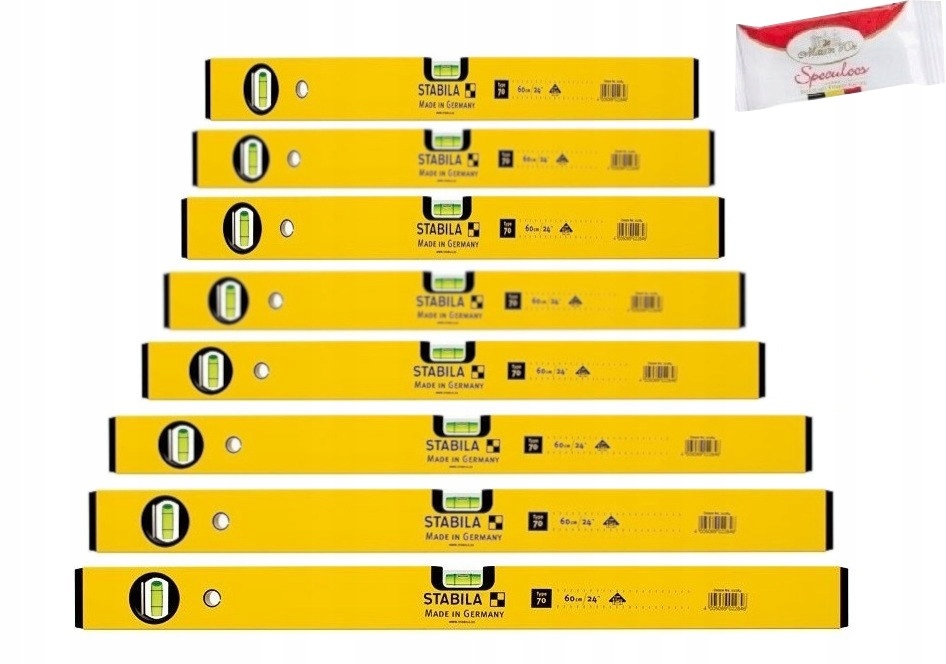 Stabila Zestaw Poziomnic 40 60 80 100 120 150 180 200 Typ 70 Pion Poziom