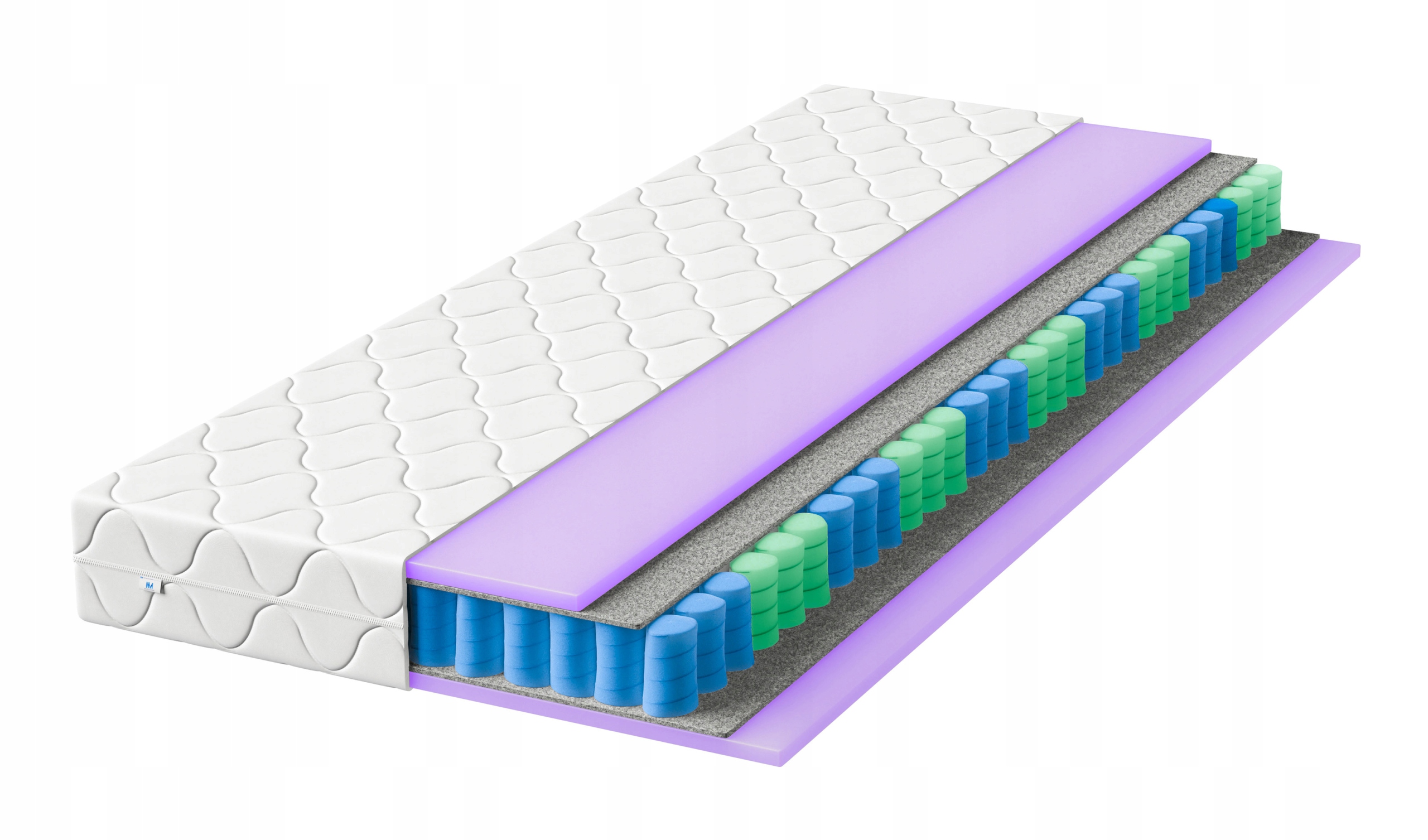 Materac kieszeniowy 120x200 średniotwardy Tino 16 cm H3 z pokrowcem