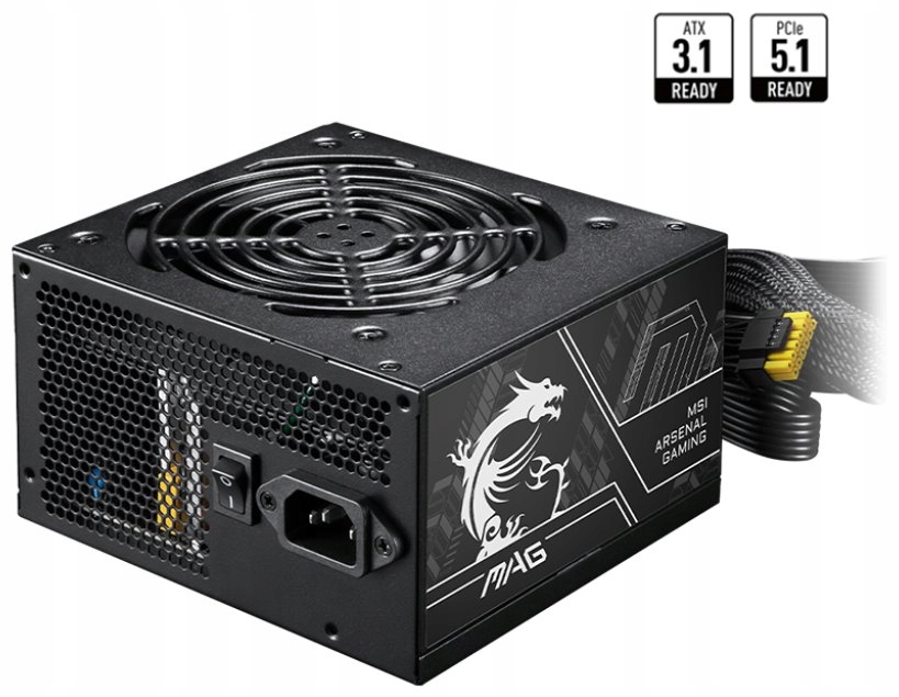 Msi zdroj Mag A750BN PCIE5 II/ 750W/ Atx/ akt. Pfc/ 5 let celková záruka/ 1