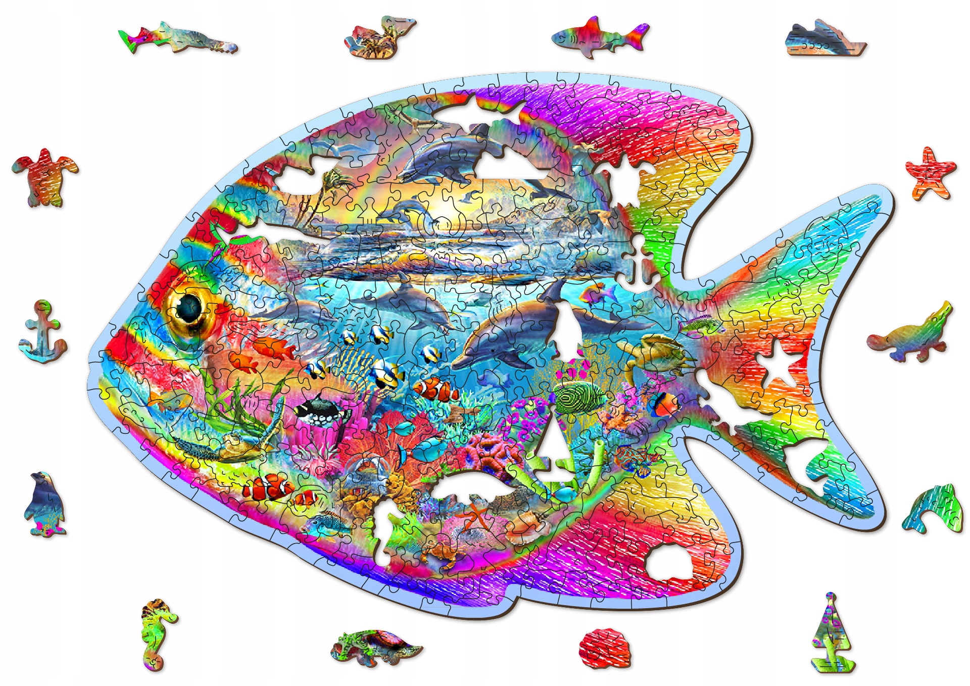 Puzzle Drewniane Magic Fish 250 elementów
