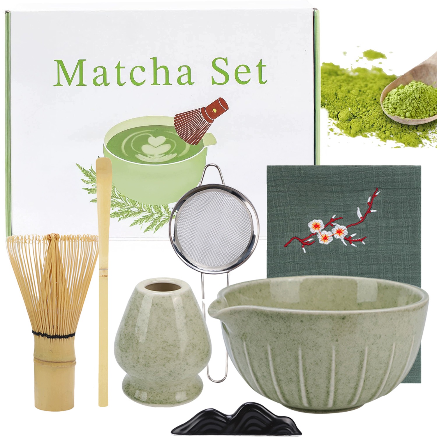Dárková Sada 7 Ks Na Čaj Matcha Sada Na Přípravu Čaje Matcha S Lžičkou