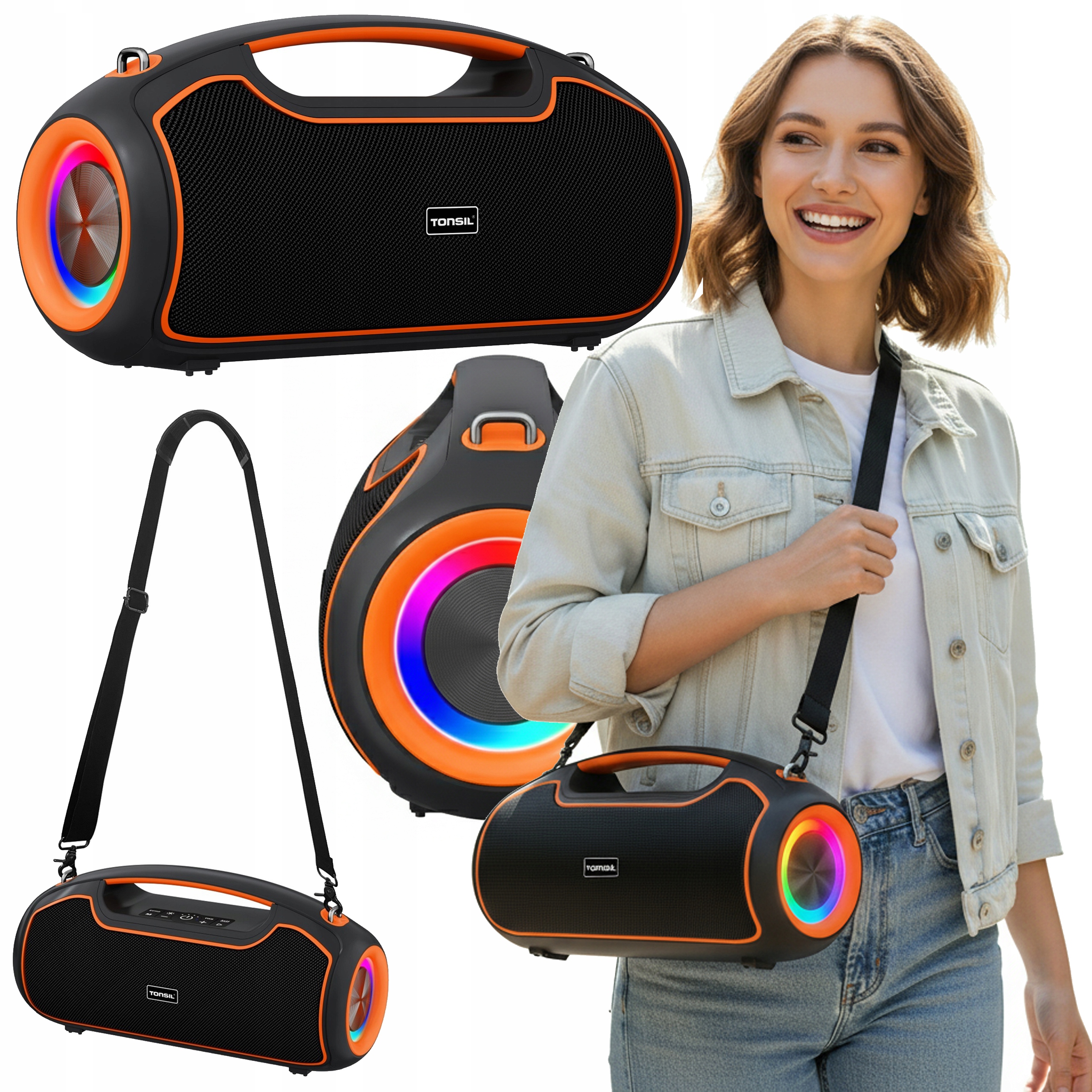 Bezdrátový reproduktor Tonsil Beat 120W Led Tws Bluetooth Aux Usb Bt Výkonný