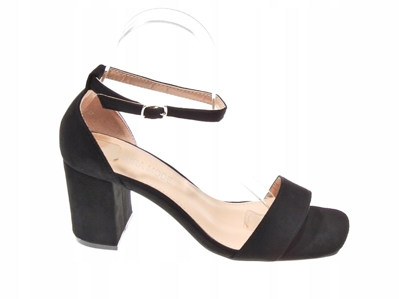 

Zamszowe Sandałki Słupek QL-169 Black r.39