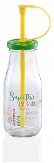 

Butelka Na Smoothie Koktajl Lemoniadę Słomka 300ml