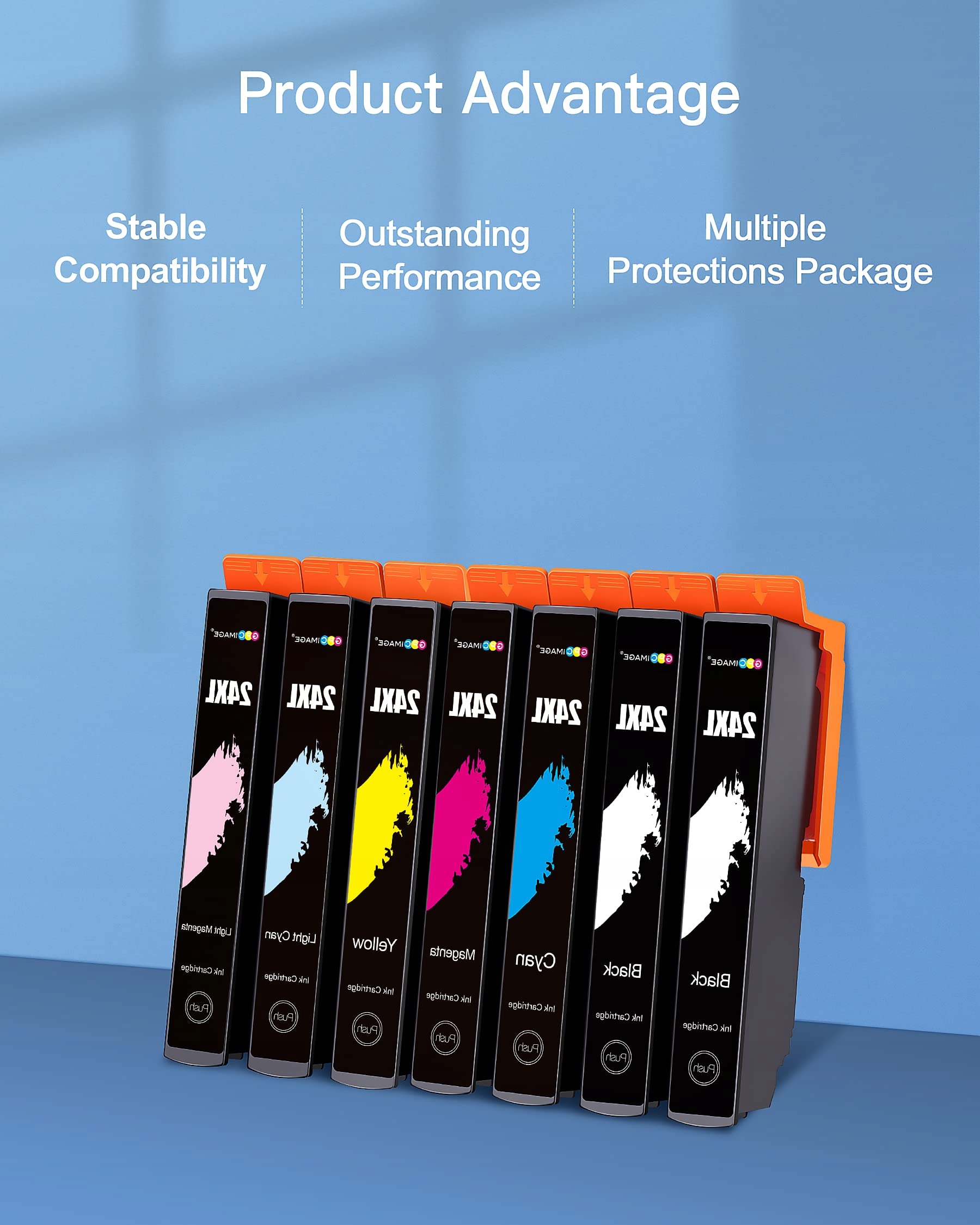 GPC IMAGE Zestaw Tuszy Kompatybilnych Epson 24XL XP-55 XP-960 14 Sztuk — miniatura 4