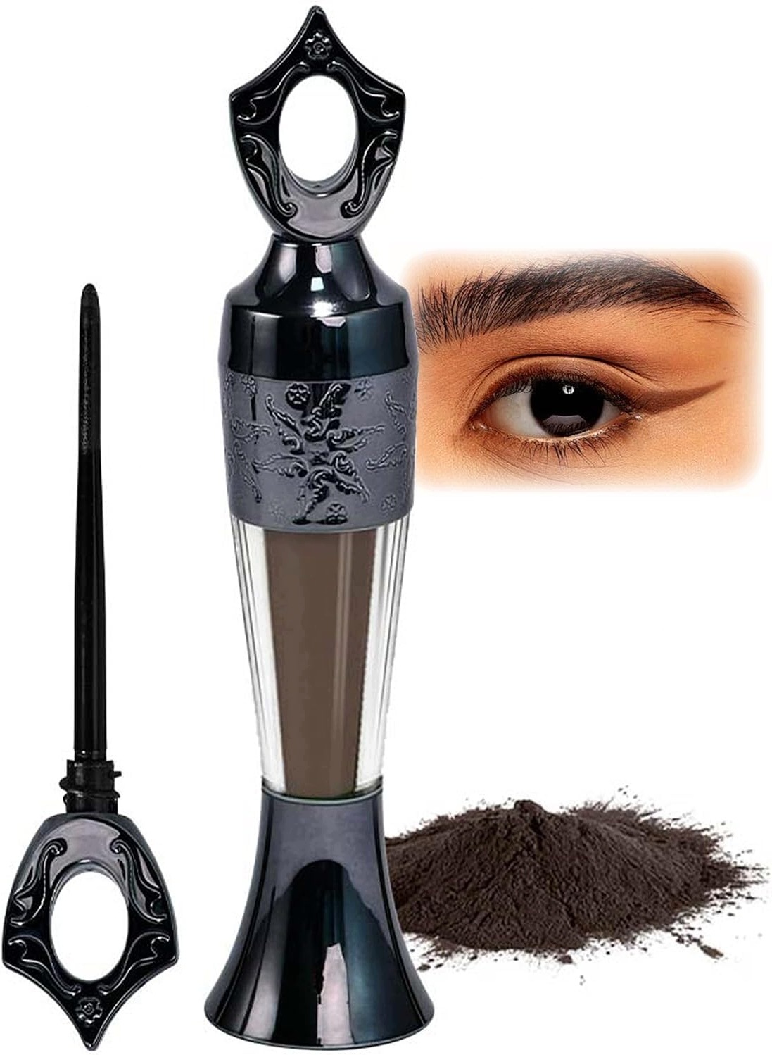 Voděodolná Hnědá Pudrová Oční Linka Pro Linii Řas A Smokey Eyes