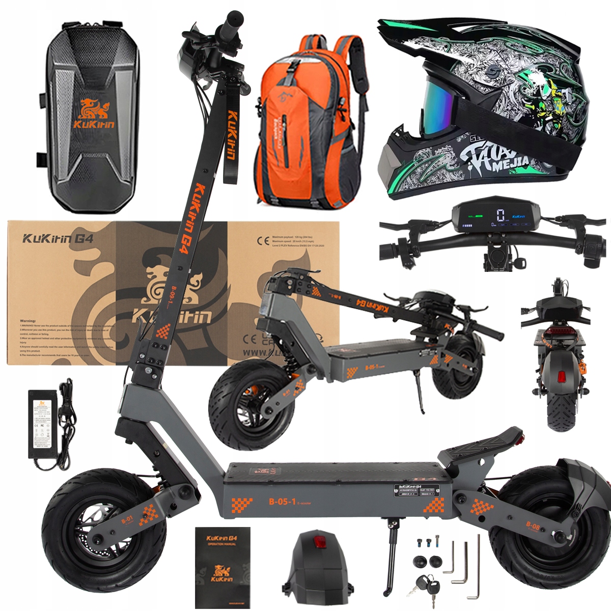 KuKirin G4 Skládací elektrická vozidla 2000W 70KM/H 60V 20Ah 75km +Dárek