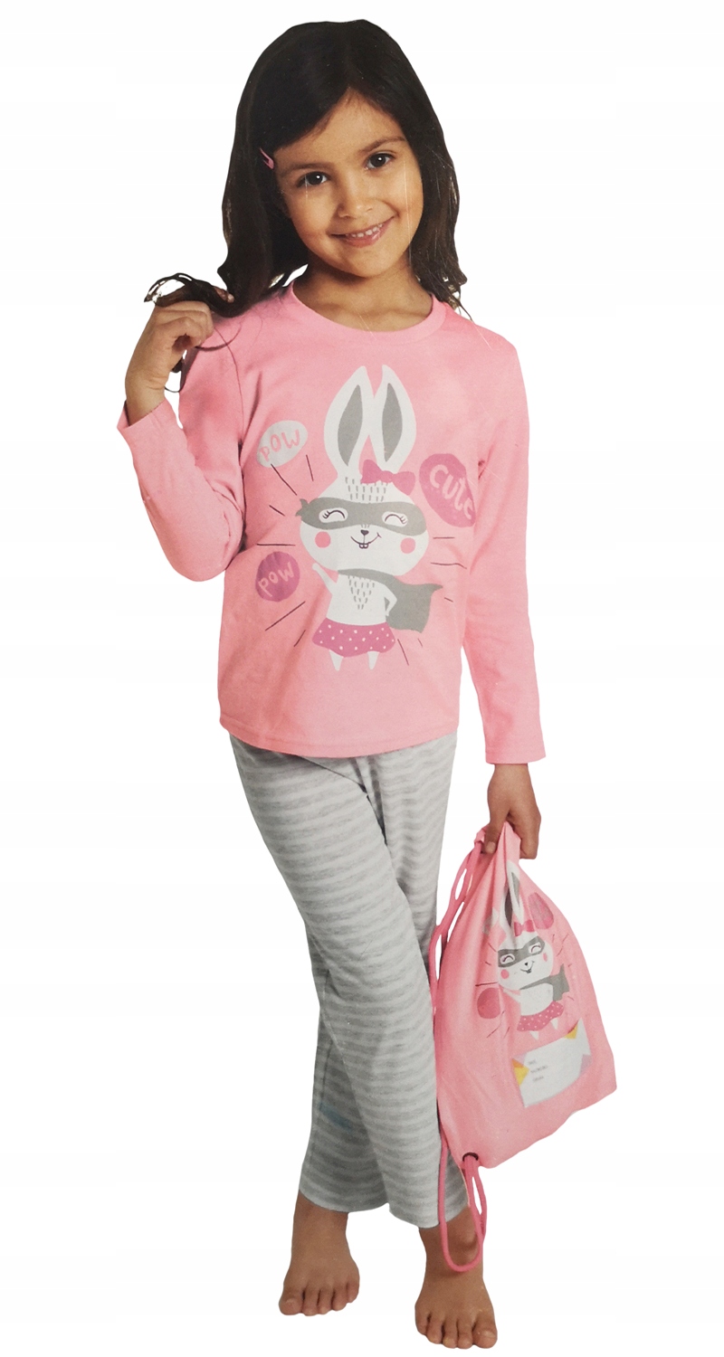 

Dziewczęca Piżama Różowa długi rękaw z workiem 98