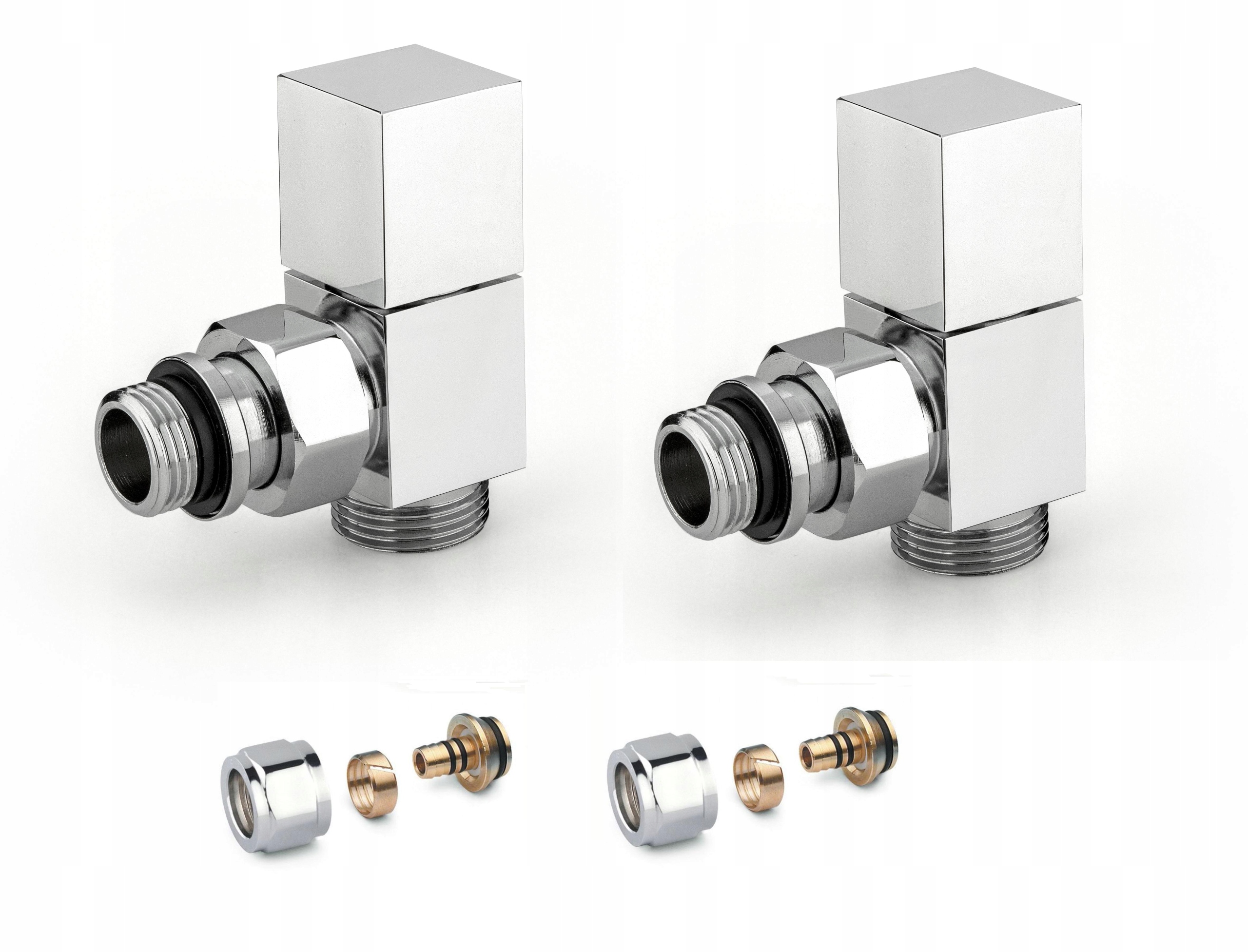 Radiátorové ventily Apm Square uhlové, chróm Pex