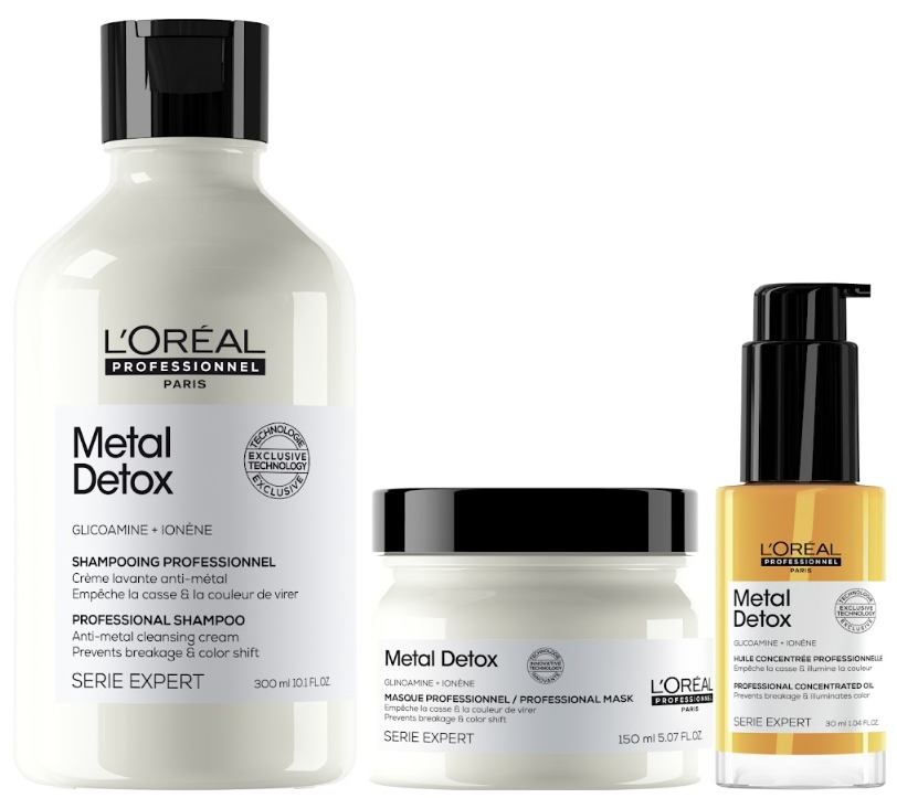 Loreal Zestaw Metal Detox Szampon 300ml Maska 150ml Olejek Absolut 30ml