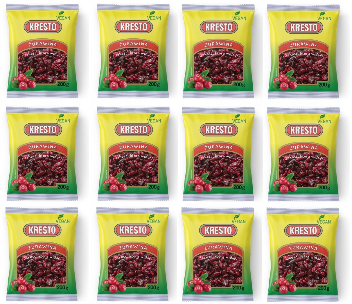 Levně 12 x 200 g Kresto sušené brusinky Karton