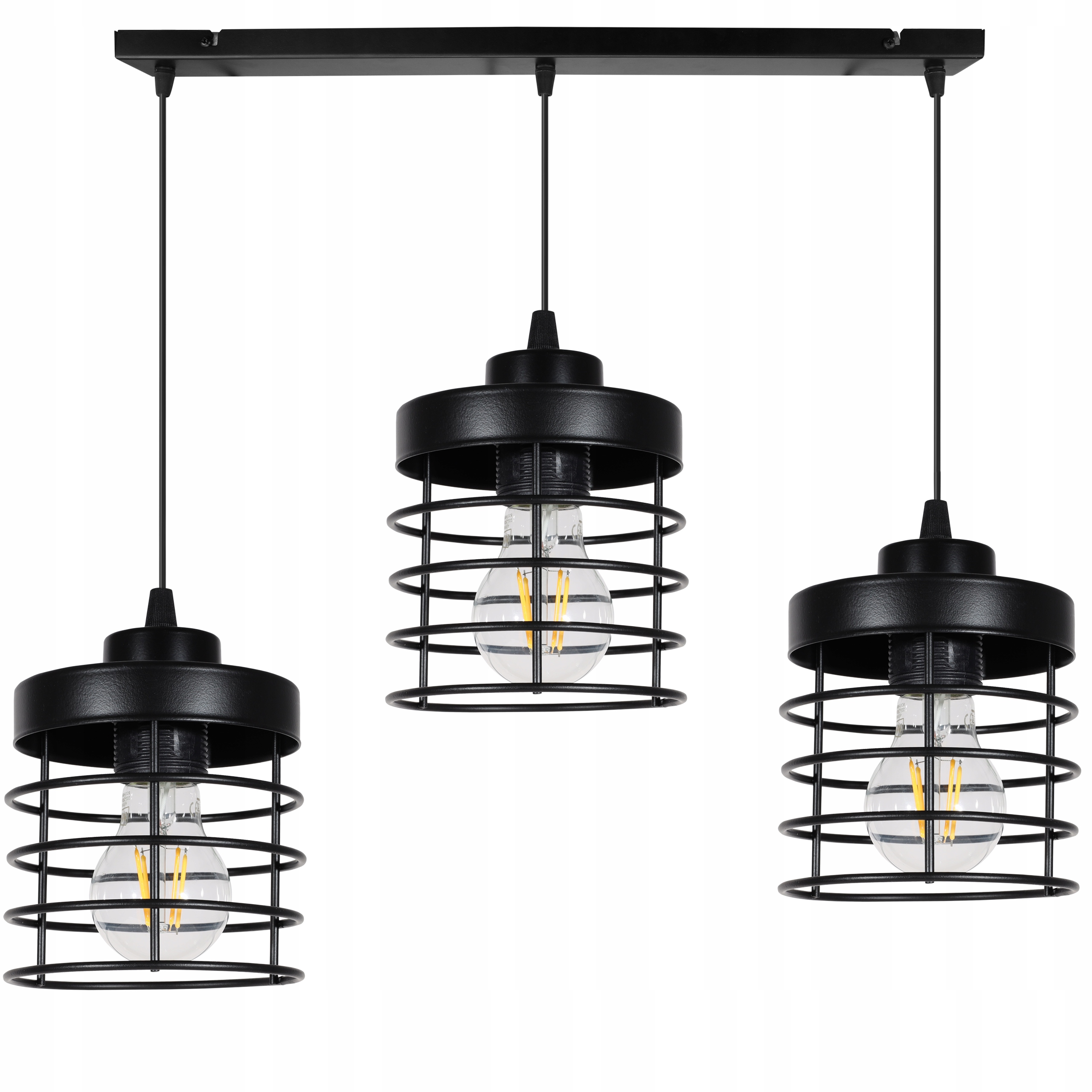 Regulovateľná stropná lampa v tvare čiernych košíkov do obývačky Rasti