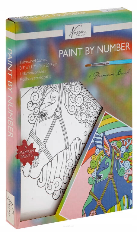 MALOWANIE PO NUMERACH JEDNOROŻEC PŁÓTNO