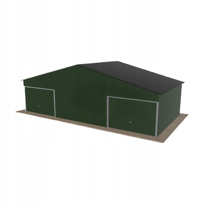 Plechová garáž 10x5 m, dvoupolohová, dvoupolohová, zelená