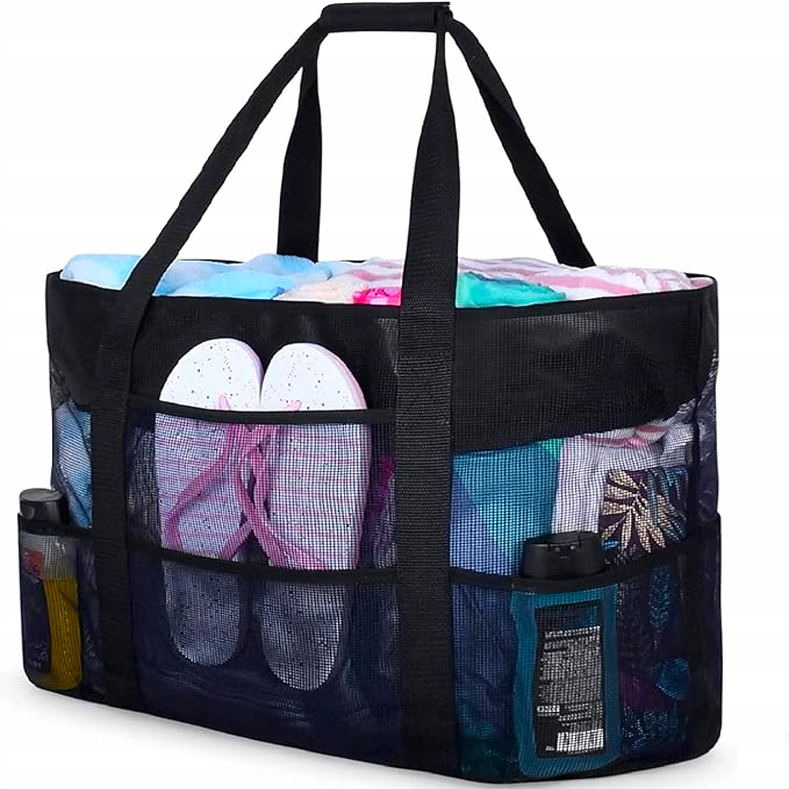 DUŻA TORBA PLAŻOWA NA PLAŻĘ BASEN RAMIĘ PRZEWIEWNA SKŁADANA SIATKA PIASEK Stan opakowania oryginalne