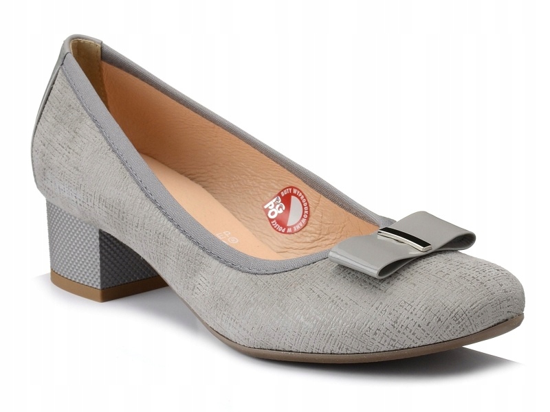 Czółenka damskie skórzane zamszowe Bioeco 5806 38