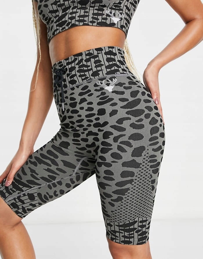 Twill Active Szare Legginsy Animal Print (s)