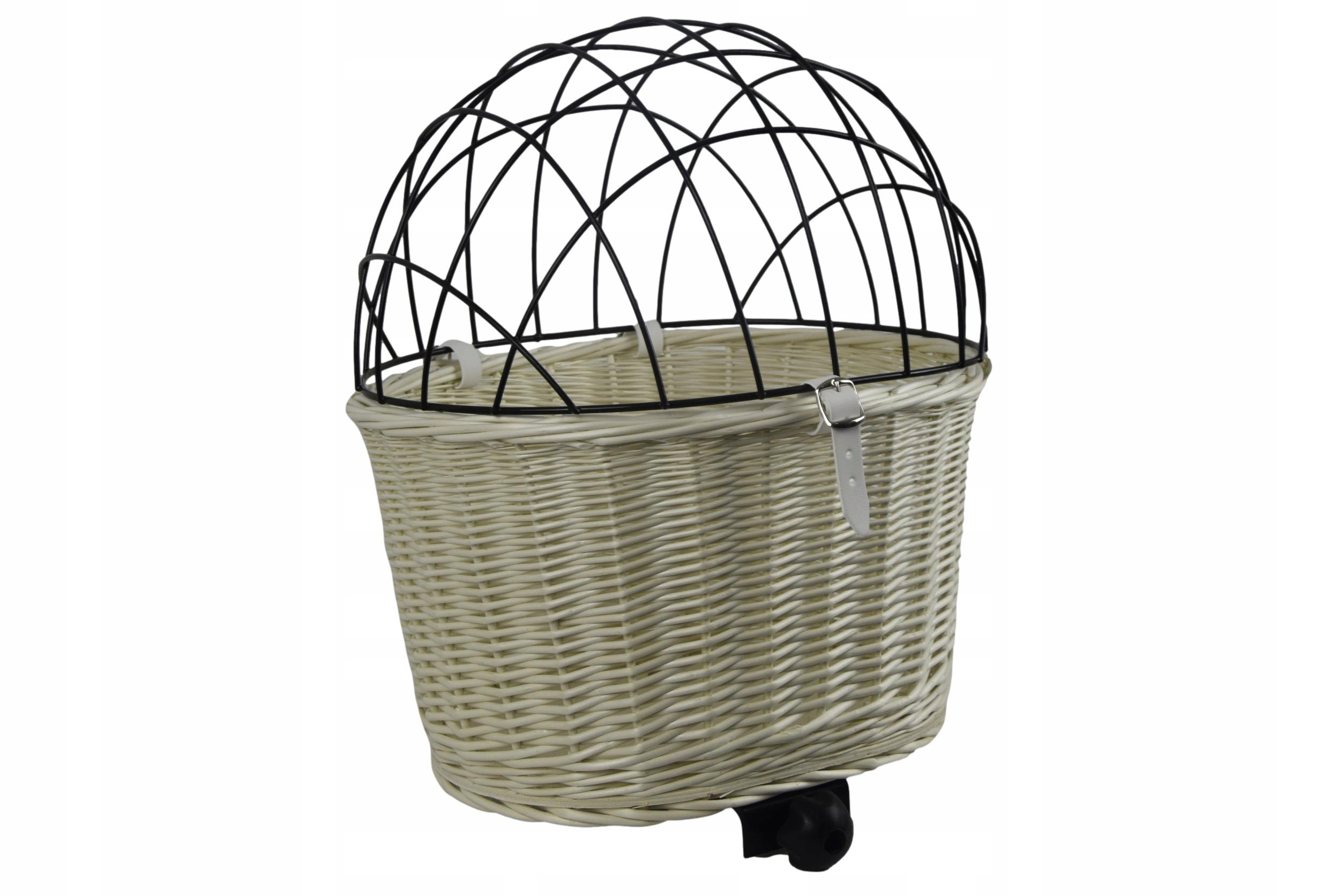 Biały kosz rowerowy na bagażnik Koszyk z wikliny