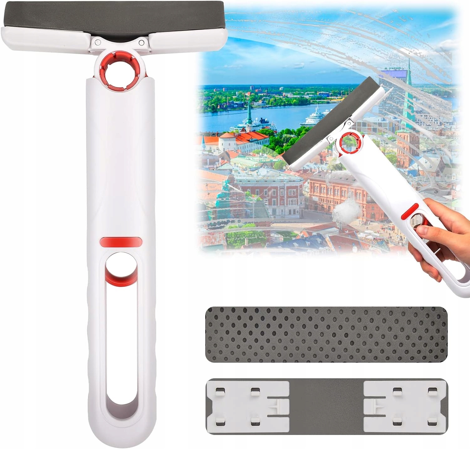 MOP Z WYCISKACZEM MINI PŁASKI DO MYCIA OKIEN SZYB TURYSTYCZNY PRZENOŚNY