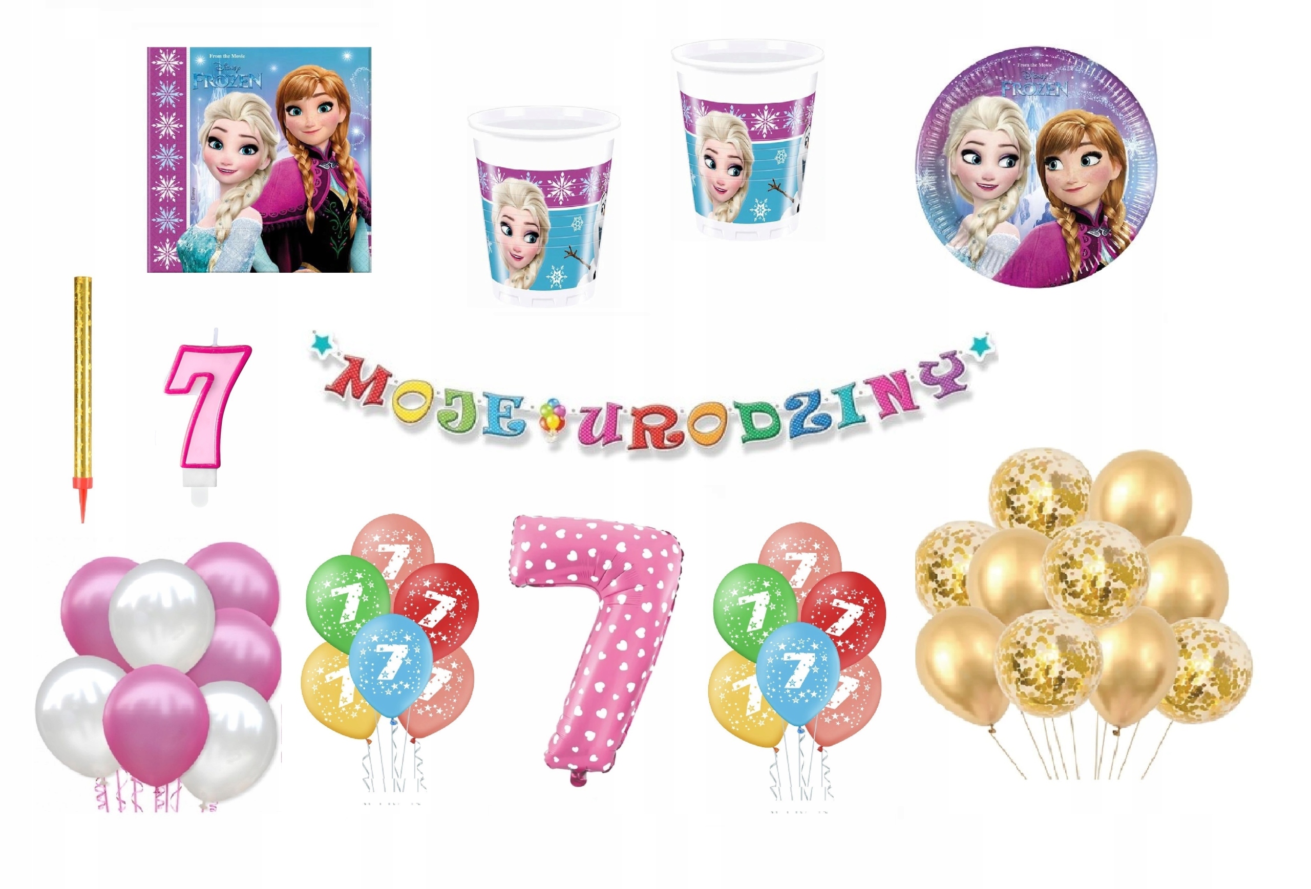 

Zestaw Kraina Lodu Frozen 7 Urodziny Balony