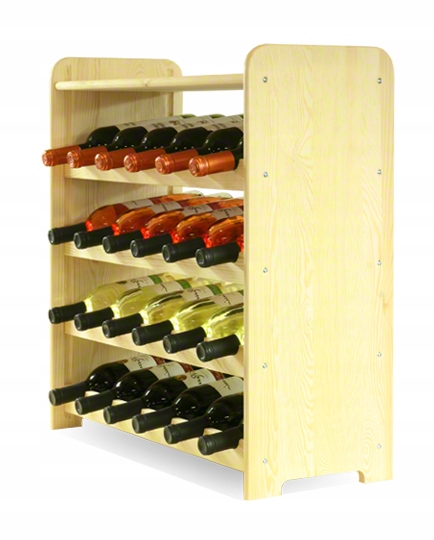 

Regał na wino RW31-24P stojak 24 butelek surowy