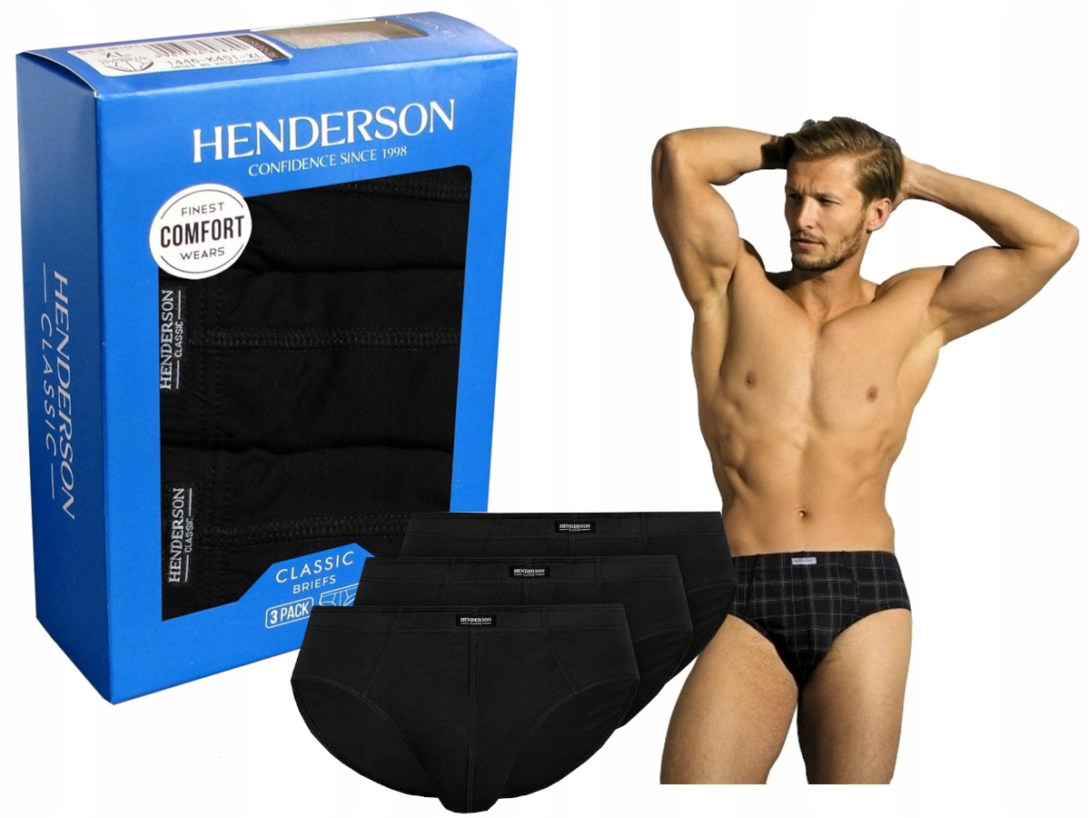 

3-pak Henderson Bawełna 100% Slipy Czarne r. XXL