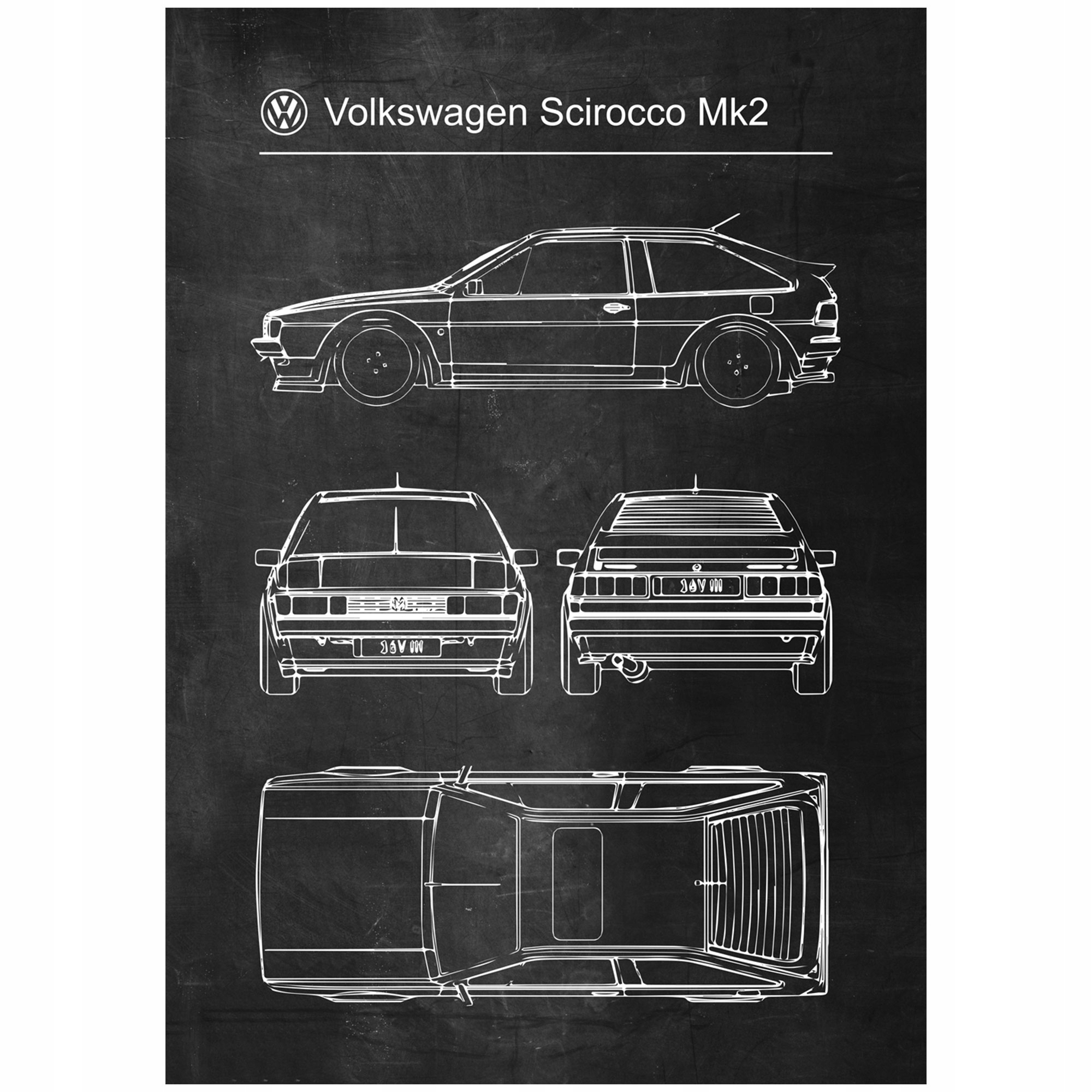 

Plakat Volkswagen Scirocco Mk2 Retro Poster