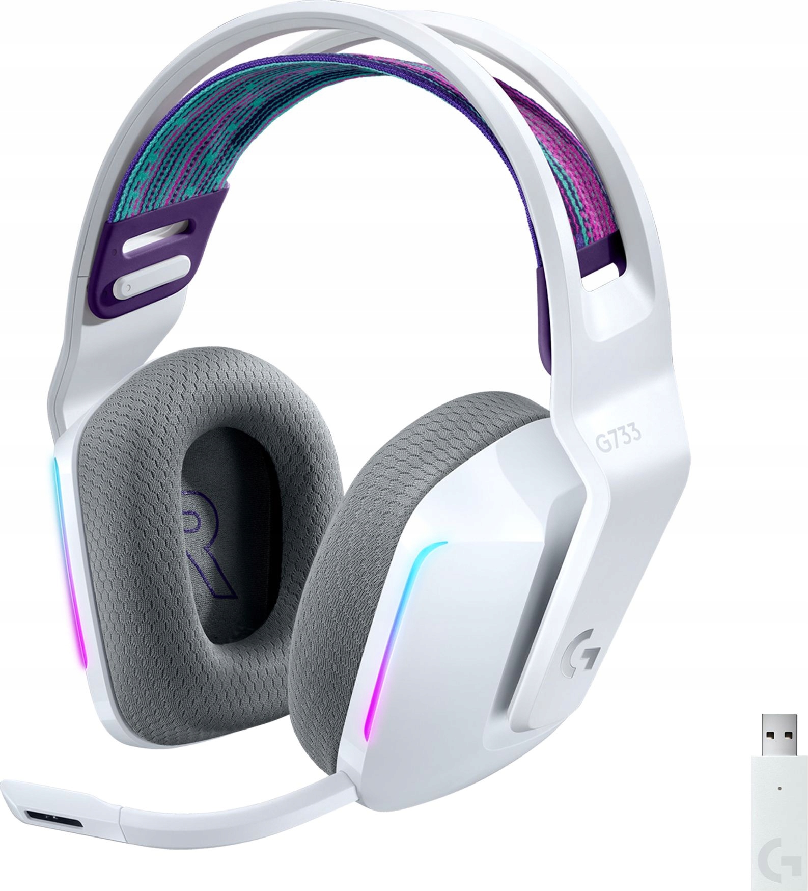 LOGITECH G733 LIGHTSPEED Bezprzewodowy Zestaw Słuchawkowy RGB 29h Biały — miniatura 13