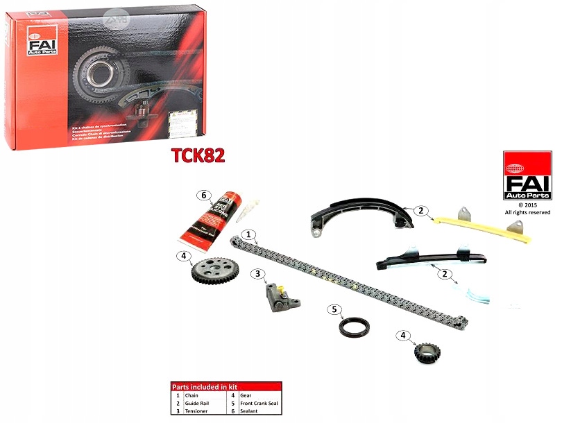 ZESTAW ŁAŃCUCHA ROZRZĄDU TOYOTA DOHC YARIS/VITZ (_P9_) 1.3 VVTI SILNIK Producent części FAI AutoParts