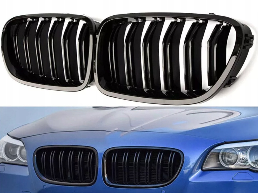 Grilovací Ledvinka Atrapa pro Bmw F10 F11 2010-2017 Černý Lesk M5 Look