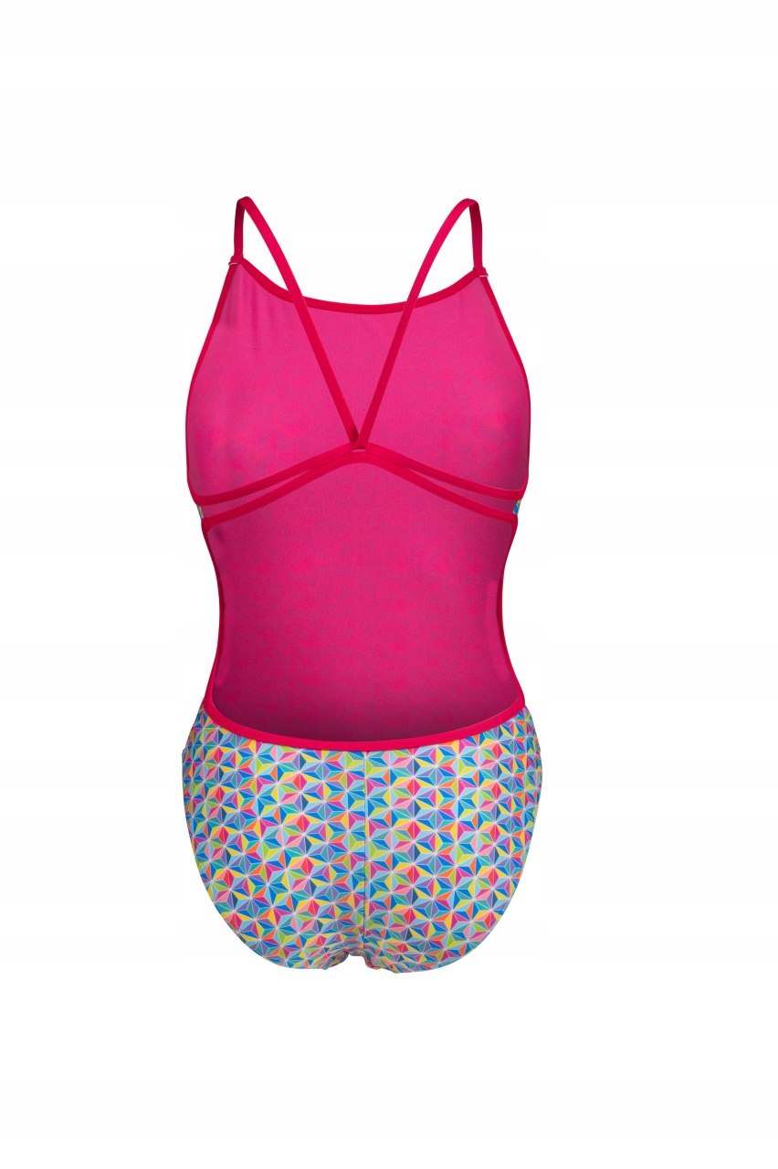 Strój kąpielowy Arena STARFISH SWIMSUIT LACE FREAK ROSE-WHITE MULTI 40 Materiał dominujący poliester