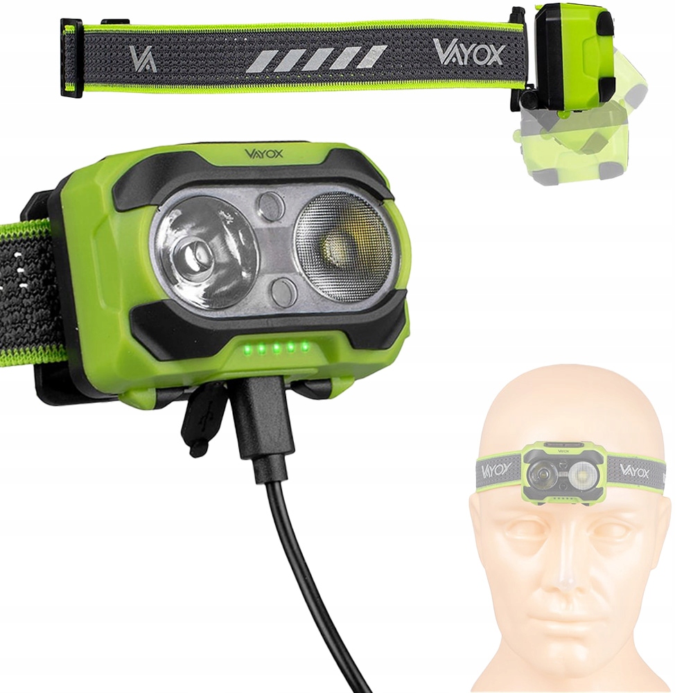 Latarka Led czołowa czołówka na głowę Vayox VA0361 600lm akumulatorowa IP44