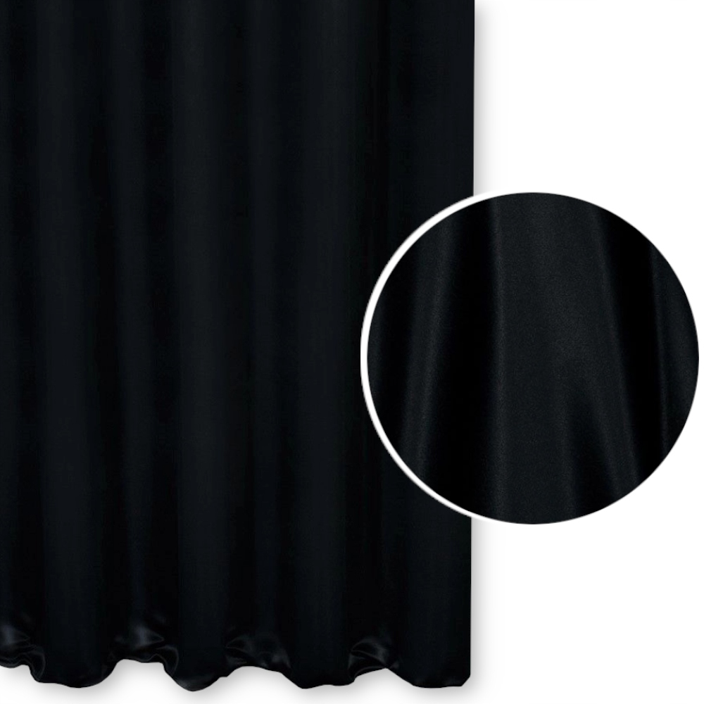 ZASŁONY BLACKOUT 200X180 CZARNY TAŚMA Na Wymiar