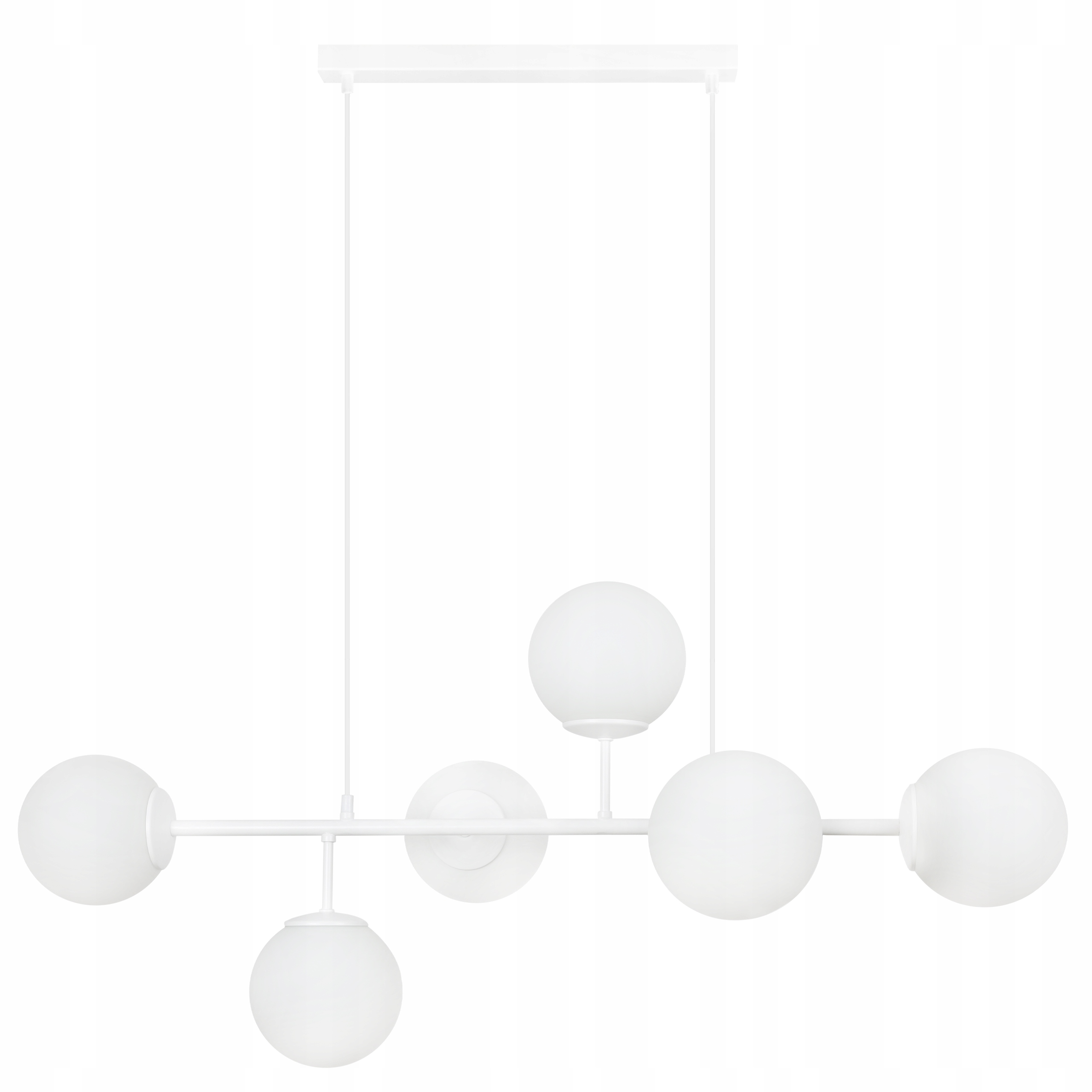 Závesná Stropná Lampa Biela Luster Loft Sklenené Gule Do Jedálne