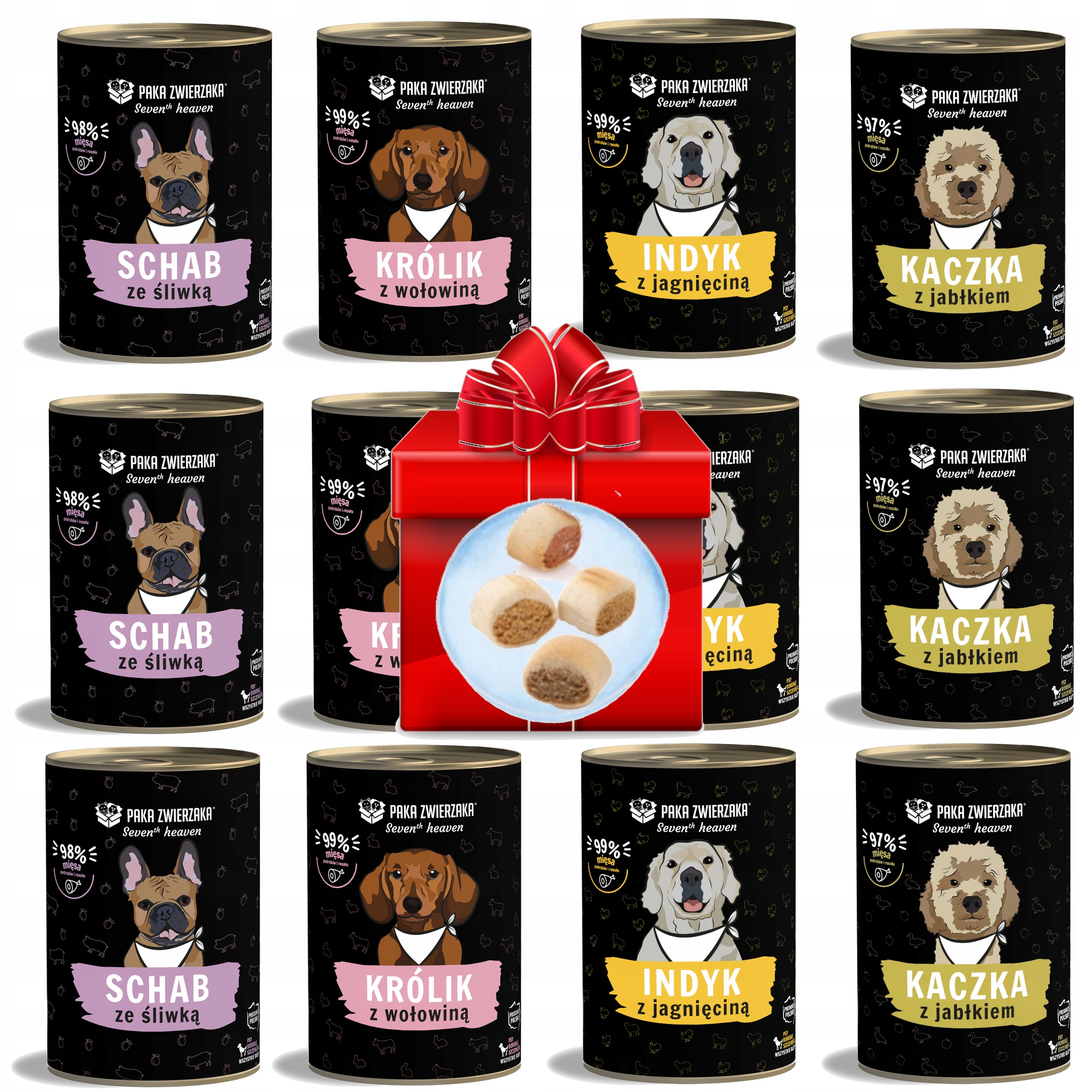 Paka Zwierzaka mokra karma Sevent'h heaven MIX Smaków 12x400g