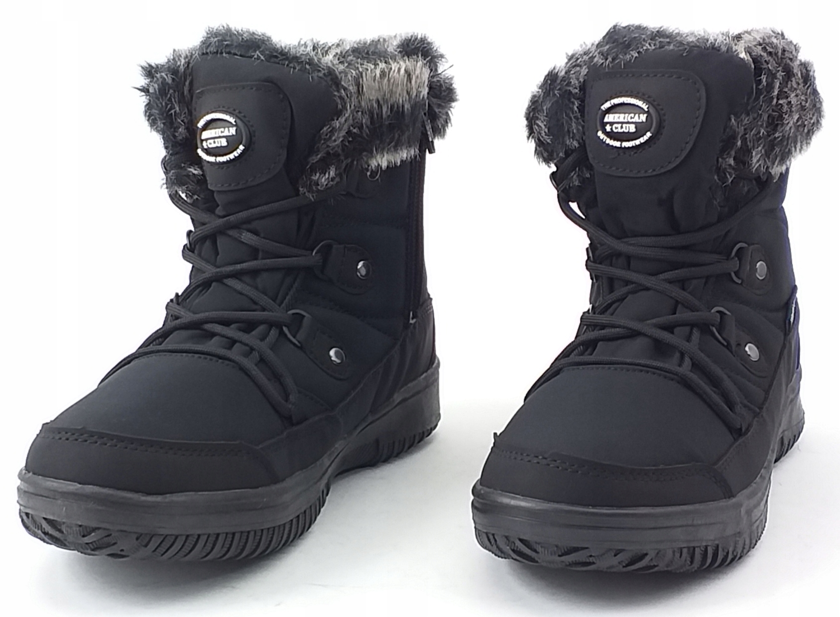 BUTY ZIMOWE ŚNIEGOWCE AMERICAN SN29 TRAPERY OCIEPLANE SOFTSHELL CZARNE 40 Model SN29/22