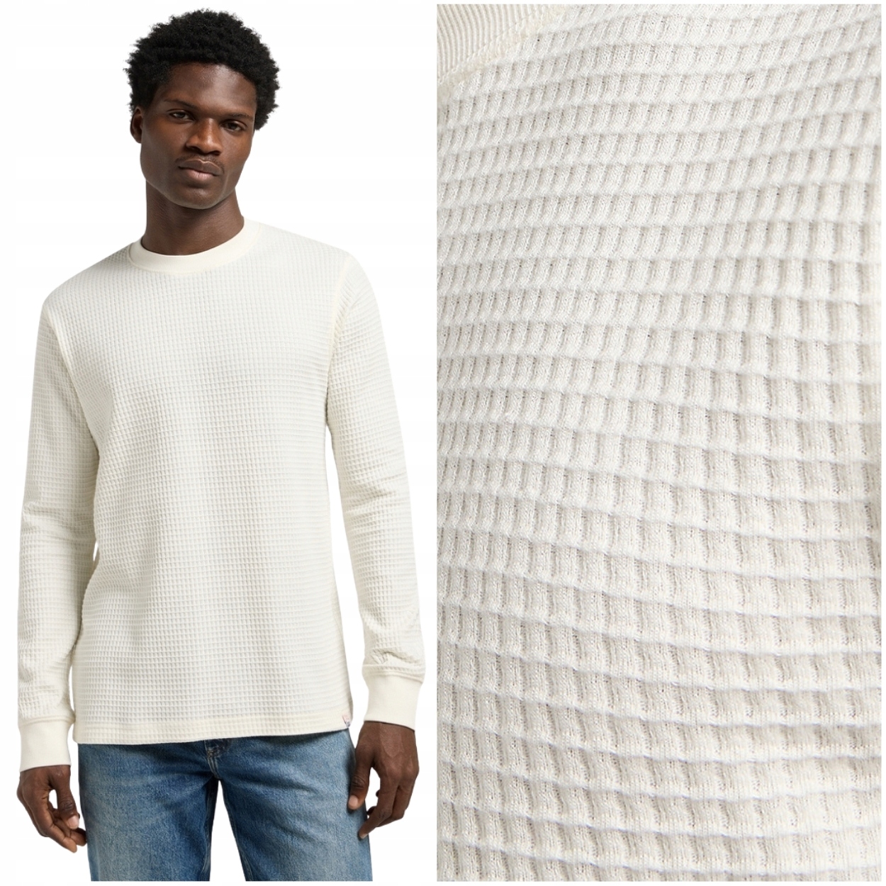 Lee Ls Waffle Tee longsleeve tričko bavlněné pánské s dlouhým rukávem, logo M