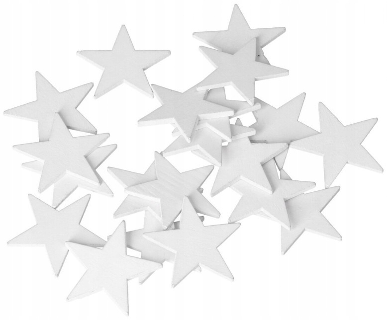 

20x Gwiazdki Drewniane 4cm Dekor Święta Stroik