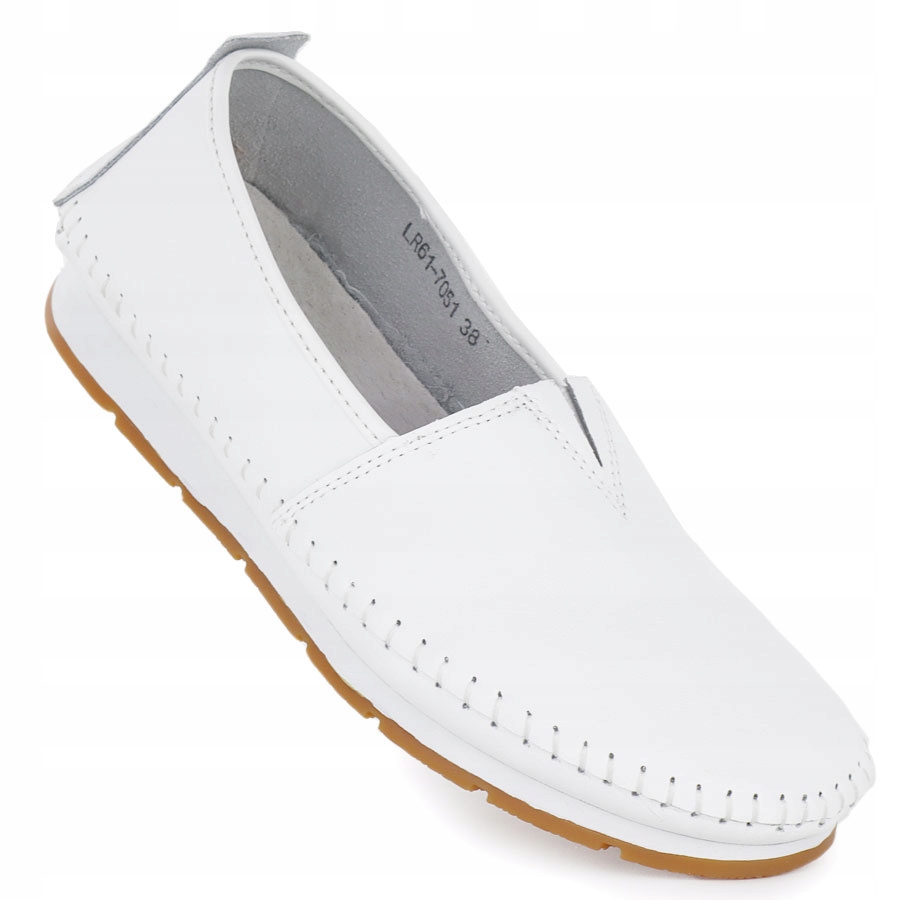 Bílé kožené polobotky S.Barski LR61-7051 40