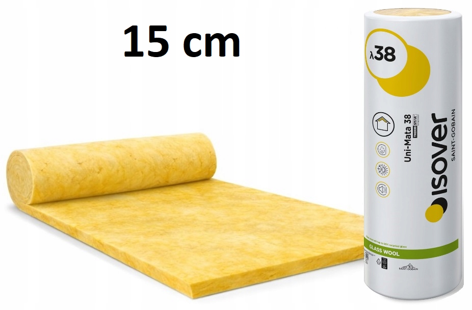 ISOVER WEŁNA MINERALNA UNI-MATA 0,038 / 15cm [ 150 mm ]
