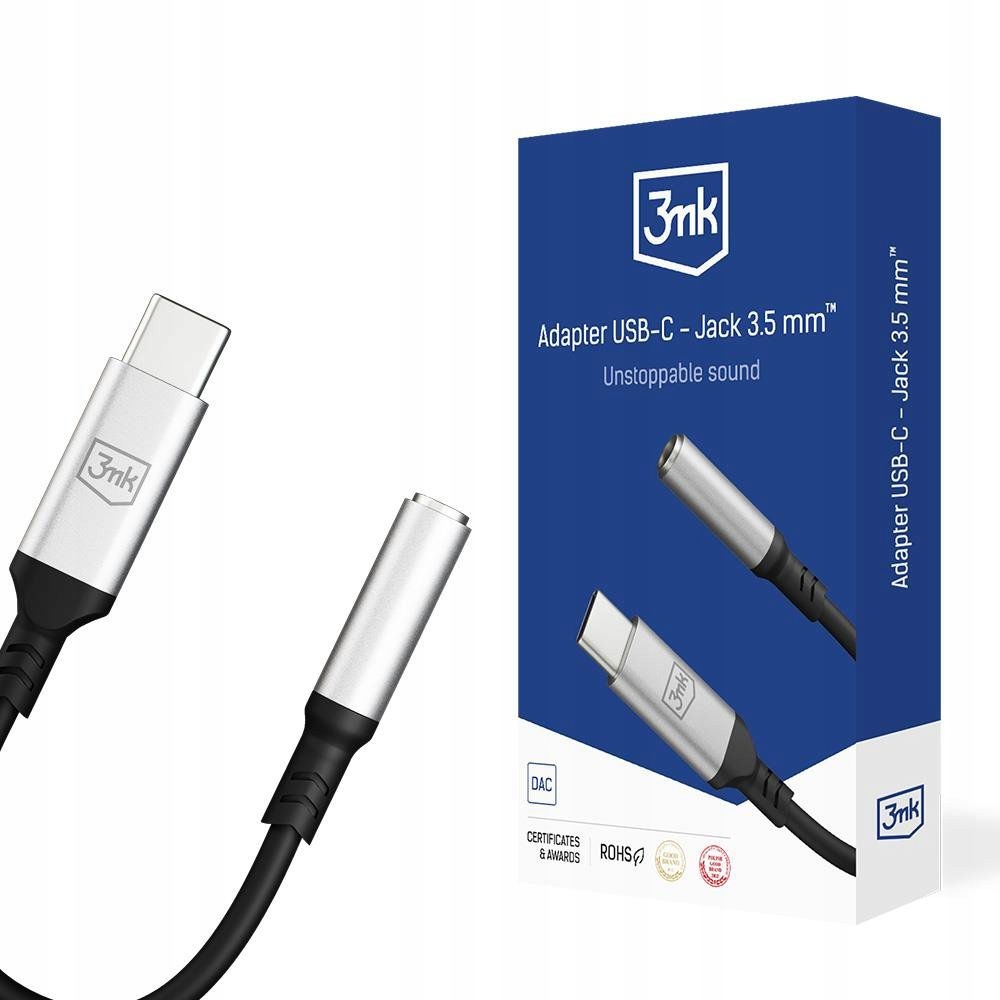 Kabel Adapter Usb-c Accessories 3MK Adapter Usb-c Jack 3,5 MM