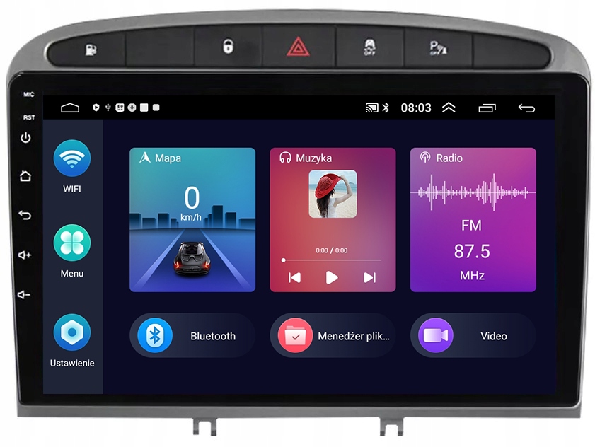 Rádio Gps Android Navigácia Bt Peugeot 308 408 Usb Wifi Carplay 4GB 64GB