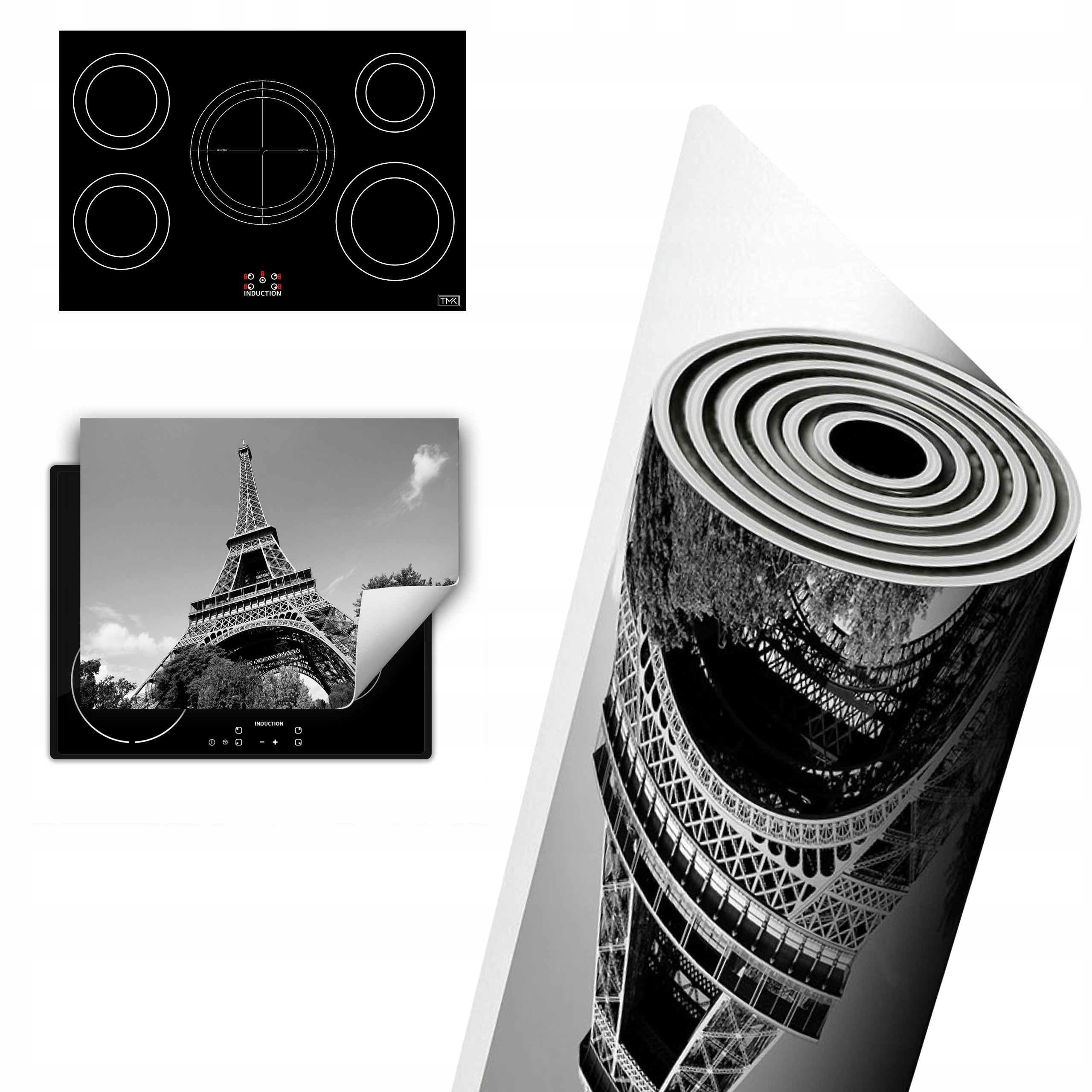 Vinylová Ochranná Deska Na Indukci 80x52 šedá Paříž