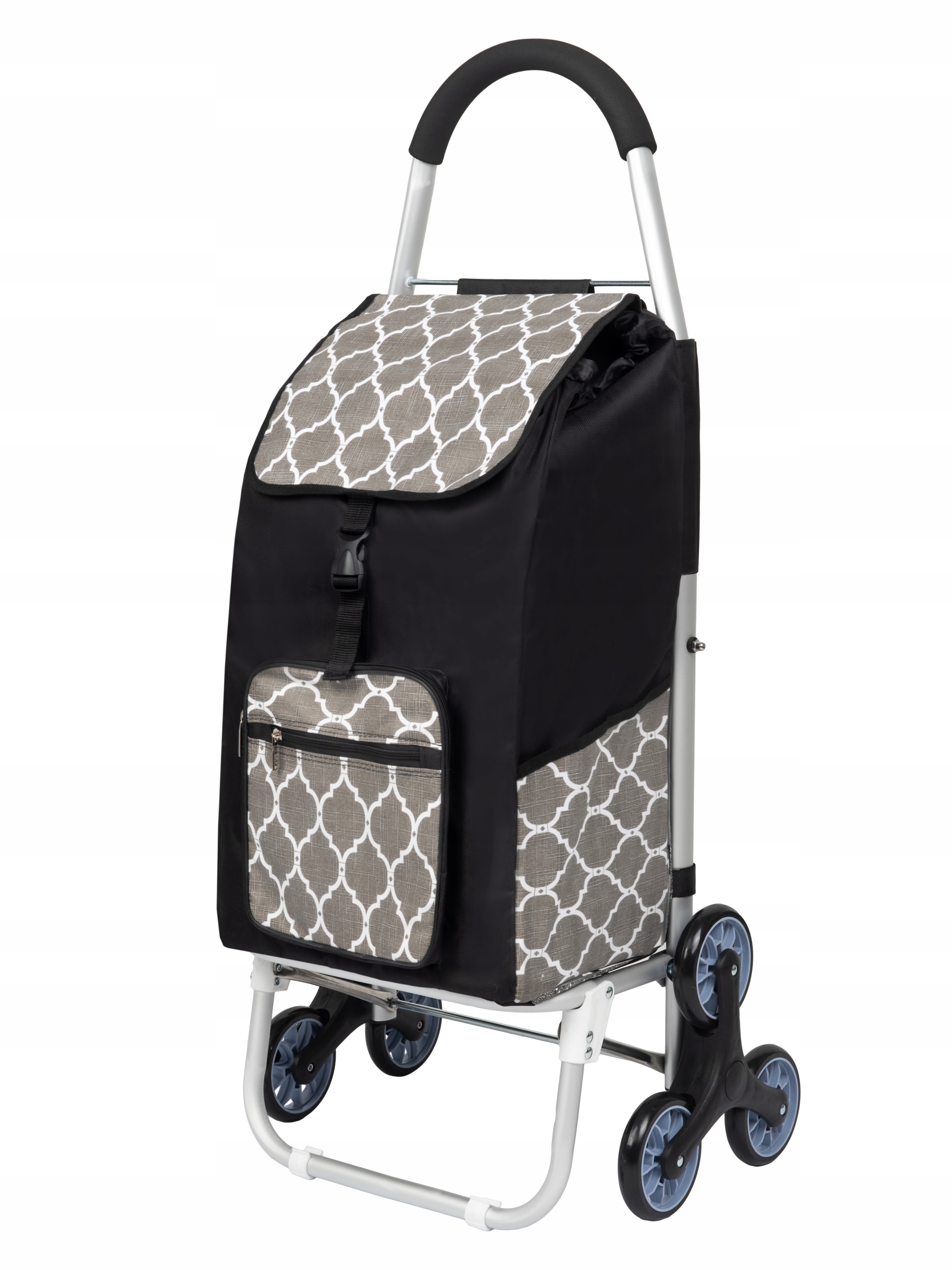 Wózek aluminiowy na zakupy na schody, torba na potrójnych kółkach