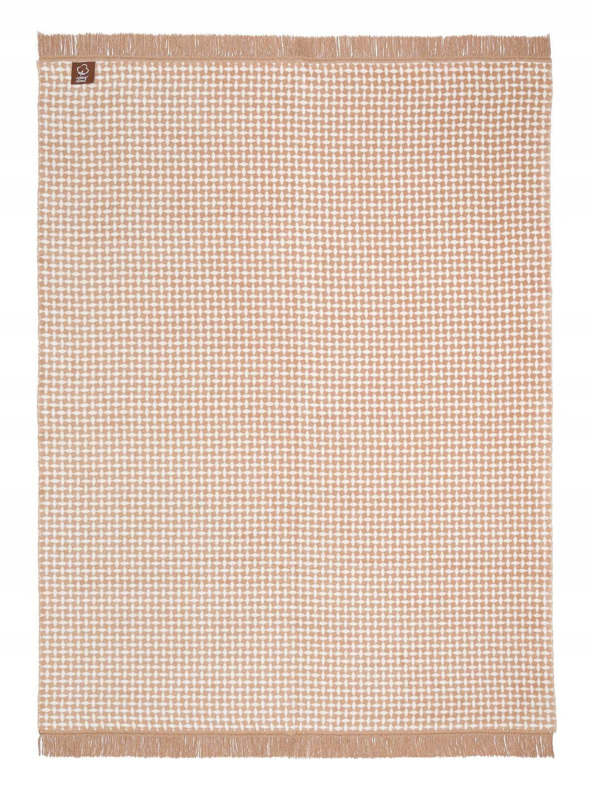 Bavlněná akrylová deka 150x200 2148/2 Kosočtverce béžová přehoz Sg